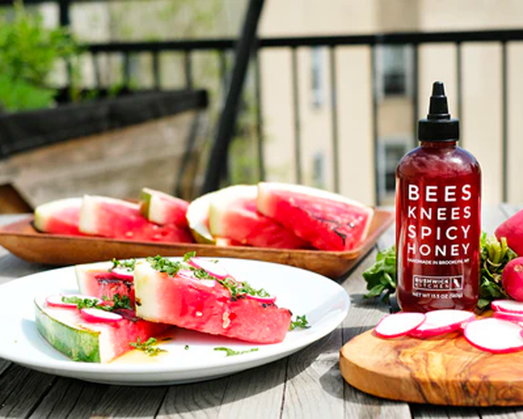 GRILLED WATERMELON SALAD WITH SPICY HONEY